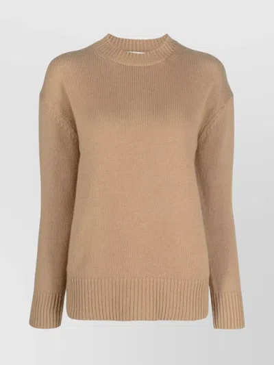 's Max Mara Round-neck Wool-blend Jumper In Camel