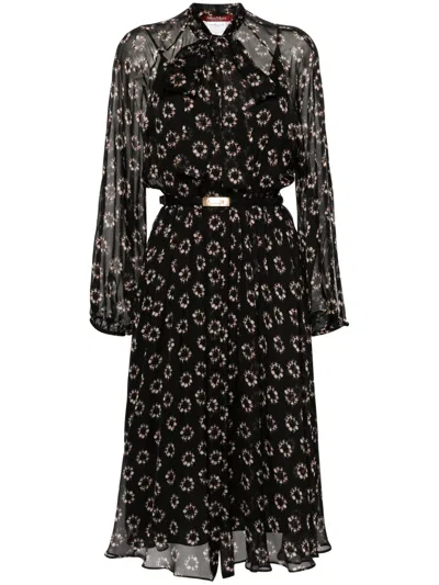 S Max Mara Sondrio Printed Midi Dress In Black