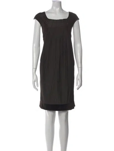 Pre-owned S Max Mara Square Neckline Knee-length Dress In Black