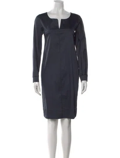 Pre-owned 's Max Mara Square Neckline Knee-length Dress In Blue