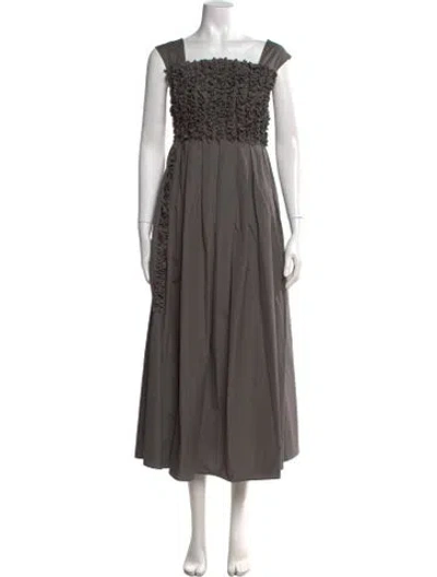 Pre-owned 's Max Mara Square Neckline Long Dress W/ Tags In Grey