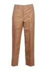 S Max Mara Desert Straight-leg Mid-rise Cotton-poplin Trousers In Beige