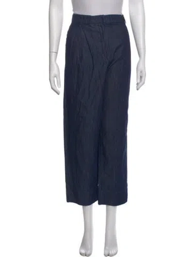 Pre-owned 's Max Mara Straight Leg Pants In Blue