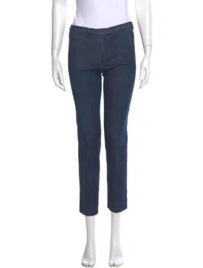 Pre-owned 's Max Mara Straight Leg Pants In Blue