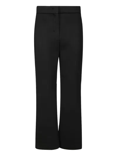 S Max Mara Scuba High Waist Seam Detail Wide Leg In Black