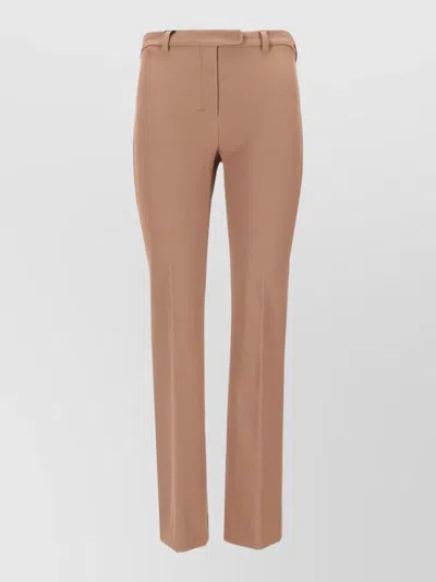 S Max Mara Straight Leg Trousers Belt Loops Pockets In Brown