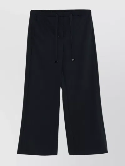 's Max Mara Straight Leg Trousers Elastic Waistband In Blue