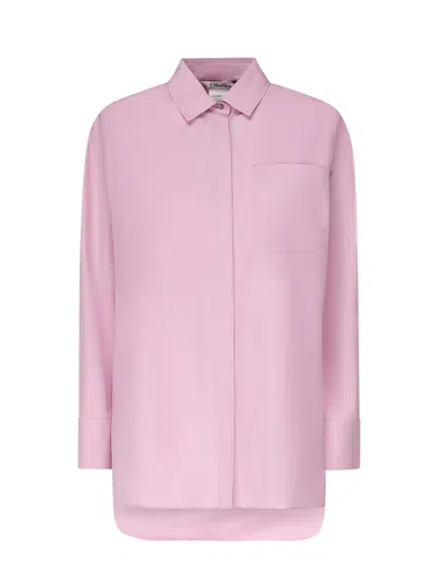 S Max Mara Straight Poplin Shirt In Pink