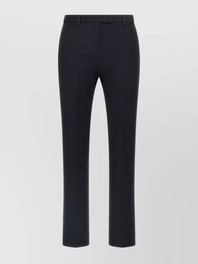 S Max Mara Tailored Pants Pressed Creases Belt Loops Pockets In Black