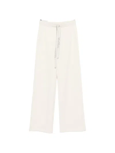 S Max Mara Straight-leg Trousers In White