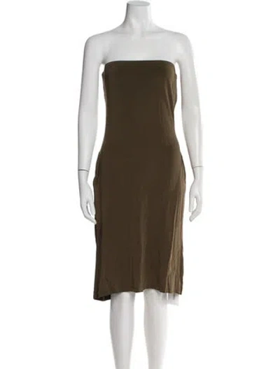 Pre-owned 's Max Mara Strapless Mini Dress In Green