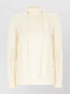 S Max Mara Stretch Silk Blouse Detail Scarf