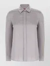 's Max Mara Stretch Silk Shirt Collar Pointed