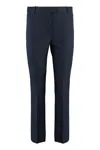 's Max Mara Womens Midnightblue Umanita Twill-texture Straight-leg Low-rise Stretch-cotton Blend Trousers
