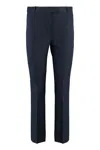 's Max Mara Womens Midnightblue Umanita Twill-texture Straight-leg Low-rise Stretch-cotton Blend Trousers In Blue