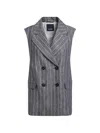 S Max Mara Smmballo Pinstripe-pattern Double-breasted Suit In Gray