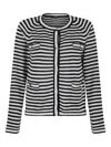 S Max Mara Striped Cardigan In White
