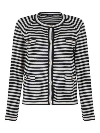's Max Mara Striped Cardigan In White
