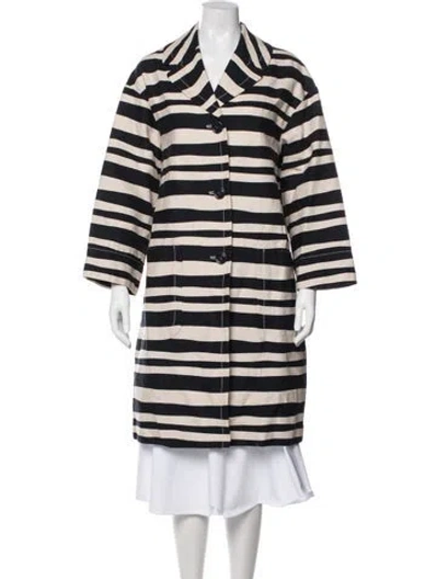 Pre-owned 's Max Mara Striped Coat In Blue/neutrals