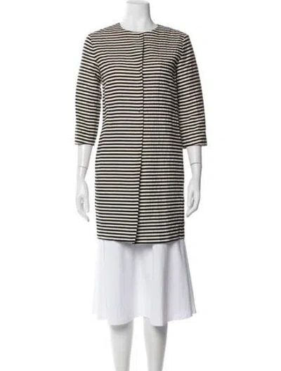 Pre-owned 's Max Mara Striped Coat In White