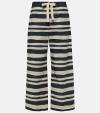 'S MAX MARA STRIPED COTTON POPLIN WIDE-LEG PANTS