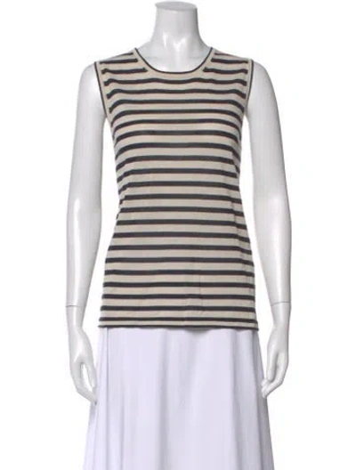 Pre-owned S Max Mara Striped Crew Neck Top In Multicolor