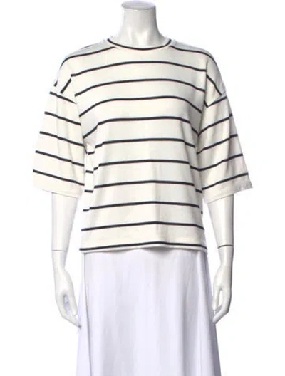 Pre-owned S Max Mara Striped Crew Neck T-shirt In Neutrals