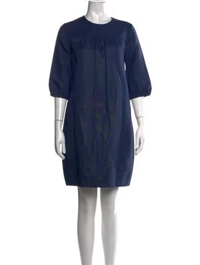 Pre-owned S Max Mara Striped Knee-length Dress In Blue
