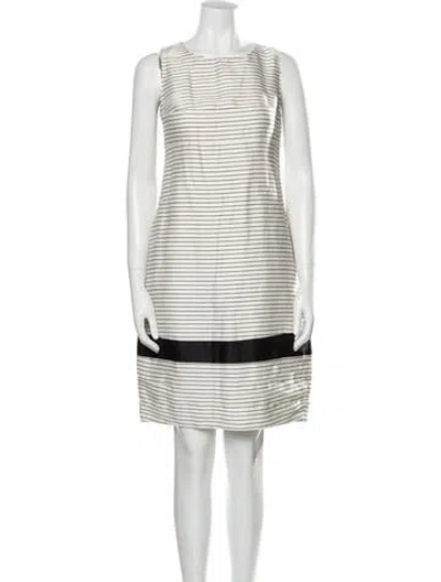 Pre-owned 's Max Mara Striped Knee-length Dress In White