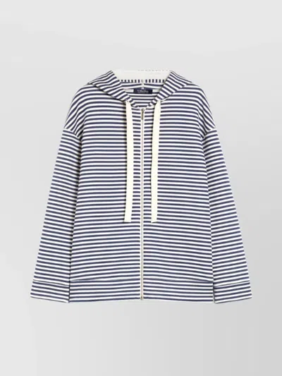 's Max Mara Striped Knitwear Hoodie Side Pockets In Beige