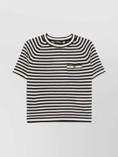 S Max Mara Beati Striped T-shirt In Beige