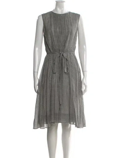 Pre-owned S Max Mara Striped Midi Length Dress In Black
