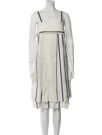 Pre-owned S Max Mara Striped Midi Length Dress In Neutrals