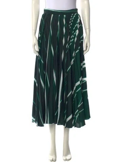 Pre-owned 's Max Mara Striped Midi Length Skirt In Green