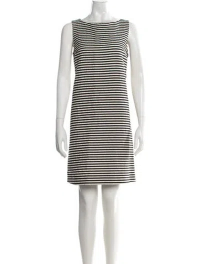 Pre-owned S Max Mara Striped Mini Dress In Black/neutrals