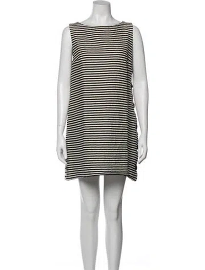 Pre-owned 's Max Mara Striped Mini Dress In White