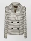 's Max Mara Striped Peacoat Double-breasted Lapels
