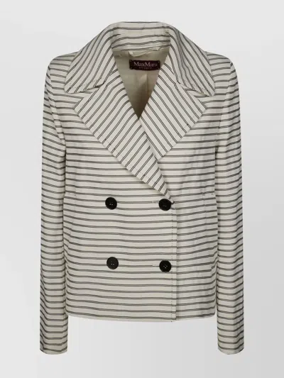 's Max Mara Striped Peacoat Double-breasted Lapels