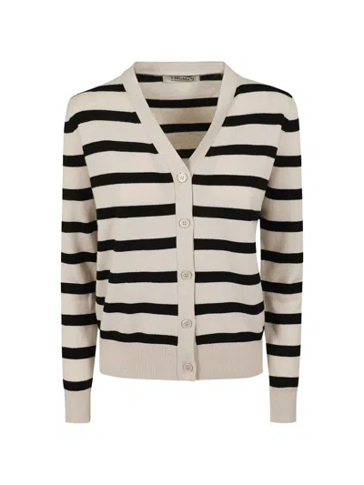 's Max Mara Striped V-neck Cardigan In Neutral