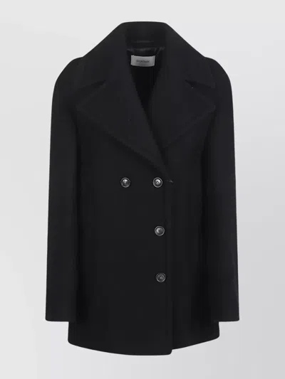 S Max Mara Stylish Jacket With Button Design And Wide Lapels In Black