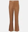 S Max Mara Sublime Faux Leather Flared Pants In Beige