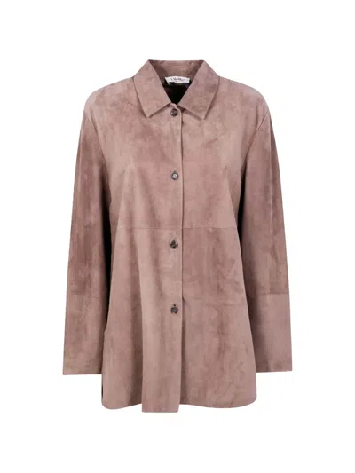 's Max Mara Suede Coat In Pink