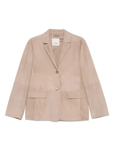 S Max Mara Jacke Aus Wildleder In Neutral