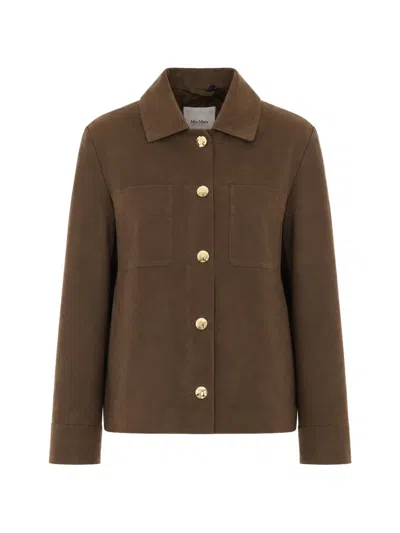 S Max Mara Suede Jacket In Brown