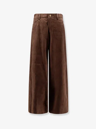 's Max Mara Suede Trousers In Brown