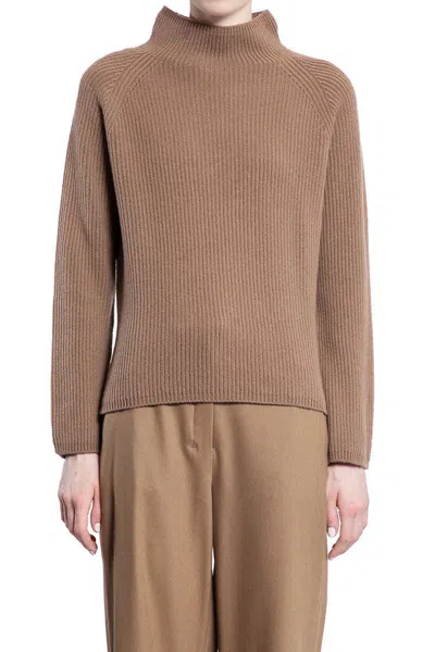 's Max Mara Elica Mock Neck Jumper In Brown