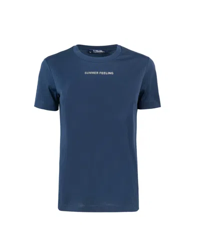 's Max Mara T-shirt Lusso In Jersey Blu In 009