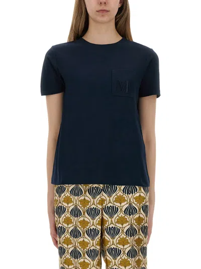 S Max Mara T-shirt "madera" In Blue