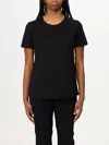 S Max Mara Black T-shirt In Viscose-blend Satin In Black