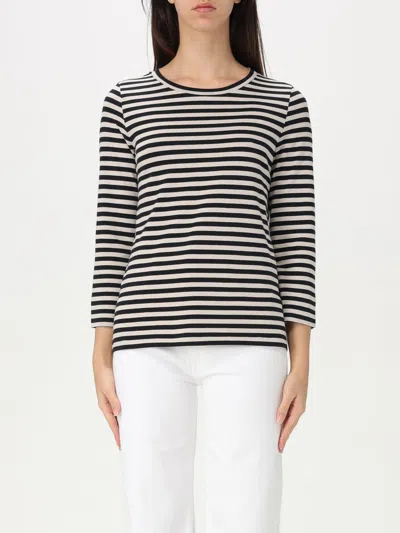 S Max Mara Durata Long-sleeved Striped T-shirt In Beige
